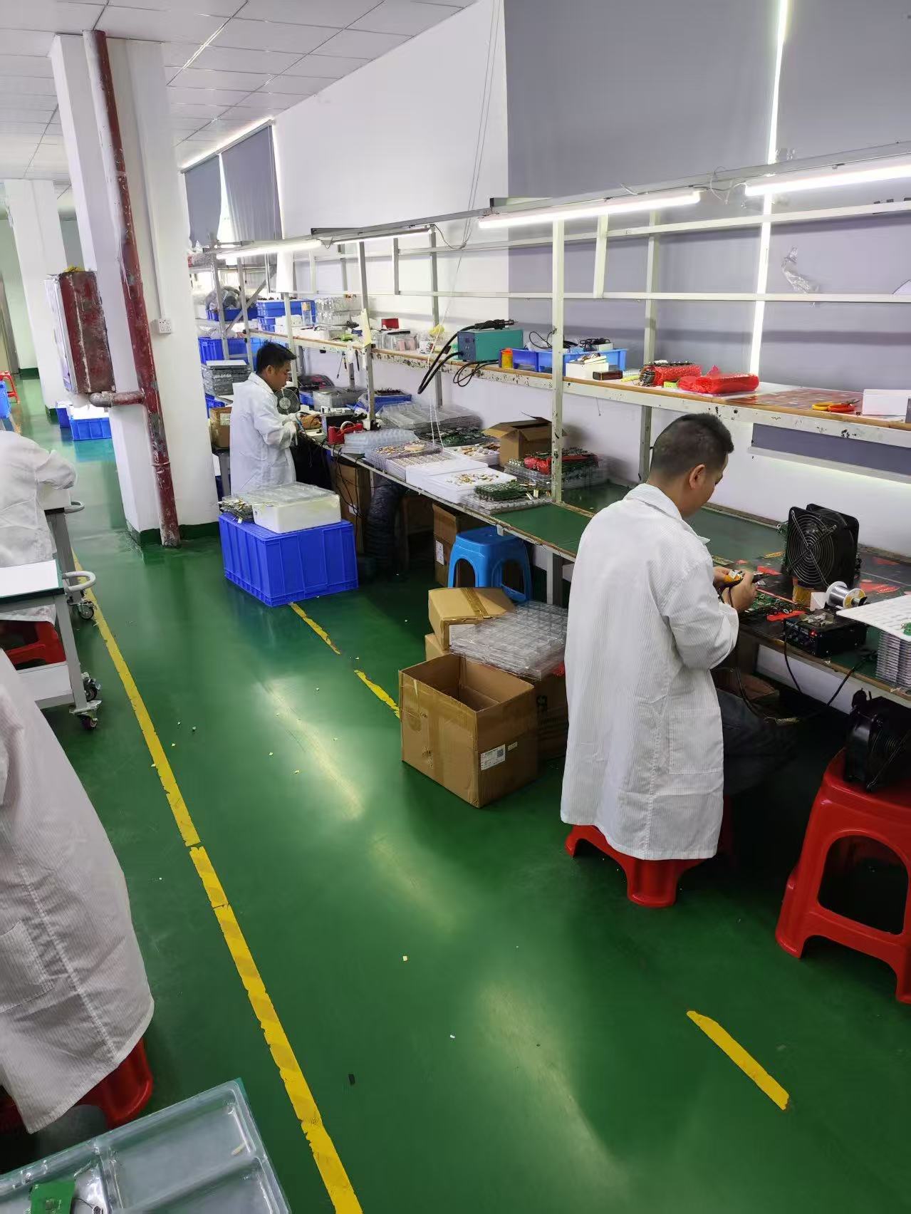 FIREBOX camera production bench for functional checking and packaging preparation